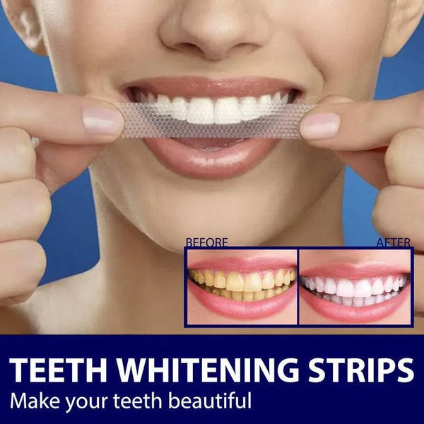 Teeth Whitening Strip Portable Dental Whitening Strip Reduced Sensitivity White Strips (14PCS = 7 Pair)