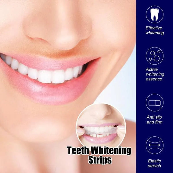 Teeth Whitening Strip Portable Dental Whitening Strip Reduced Sensitivity White Strips (14PCS = 7 Pair)