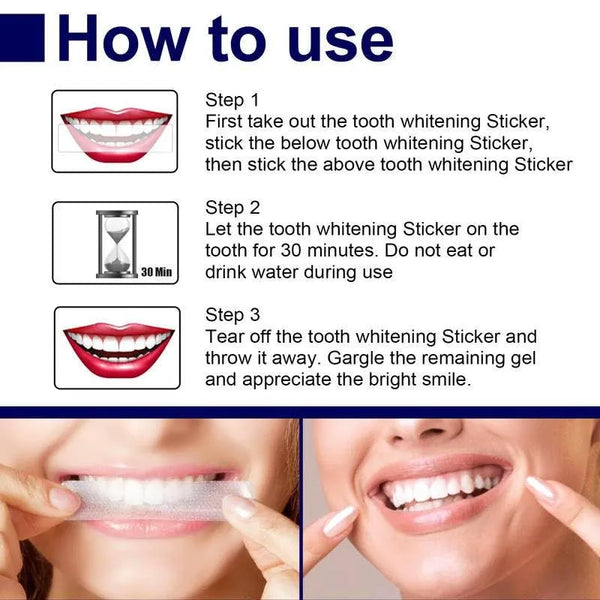 Teeth Whitening Strip Portable Dental Whitening Strip Reduced Sensitivity White Strips (14PCS = 7 Pair)