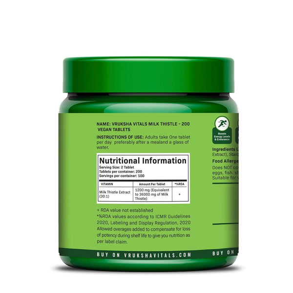 Milk Thistle 1200 mg - 200 Tablets/Capsules Supplement