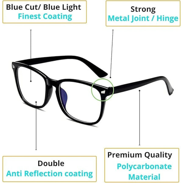 Blue Light Blocking Eye Glasses - Anti Headache Anti Eye Strain -HD Vision Computer Gaming Eye Glasses - Anti Glare Glasses with Blue Light Filter - Blue Light Blocking Glasses for Men Women - www.oliveroutlet.com