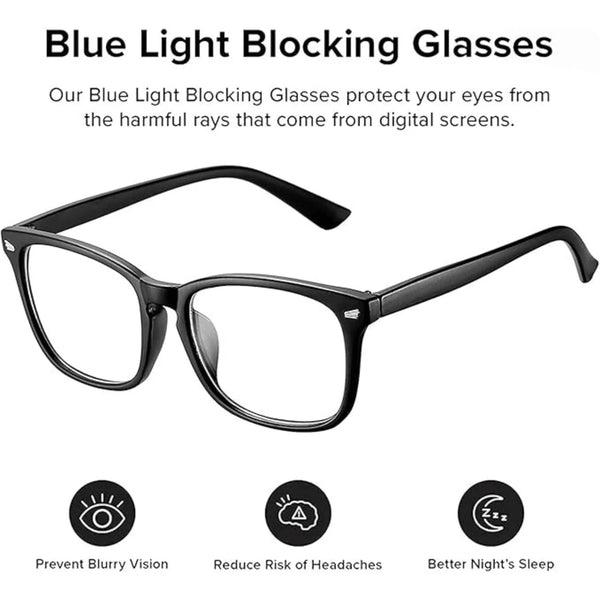 Blue Light Blocking Eye Glasses - Anti Headache Anti Eye Strain -HD Vision Computer Gaming Eye Glasses - Anti Glare Glasses with Blue Light Filter - Blue Light Blocking Glasses for Men Women - www.oliveroutlet.com