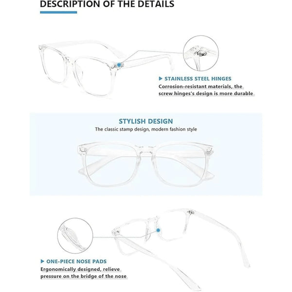 Blue Light Blocking Eye Glasses - Anti Headache Anti Eye Strain -HD Vision Computer Gaming Eye Glasses - Anti Glare Glasses with Blue Light Filter - Blue Light Blocking Glasses for Men Women - www.oliveroutlet.com