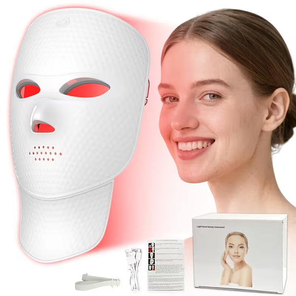 7-colour LED Face Mask Women's Beauty Facial Mask with USB Charging, Touch Screen, Multifunctional Portable Facial Skincare Device, Rechargeable, Strap Design Portable Facial Skincare Device, Home Beauty Care Tool, Mother's Day, Halloween, Birthday Gift