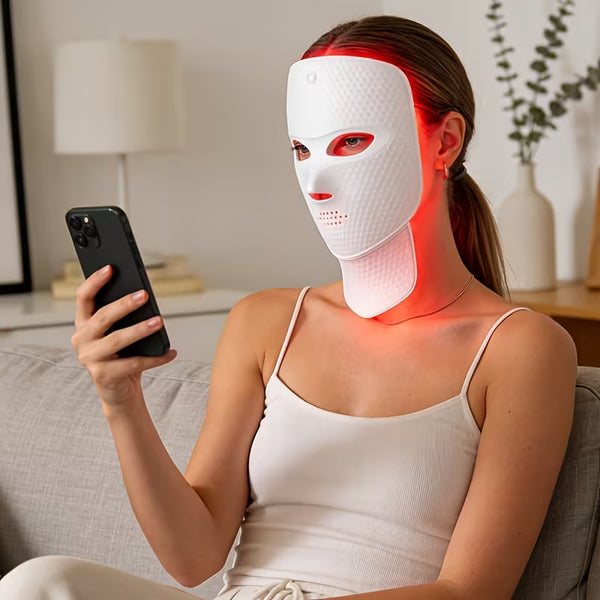 7-colour LED Face Mask Women's Beauty Facial Mask with USB Charging, Touch Screen, Multifunctional Portable Facial Skincare Device, Rechargeable, Strap Design Portable Facial Skincare Device, Home Beauty Care Tool, Mother's Day, Halloween, Birthday Gift