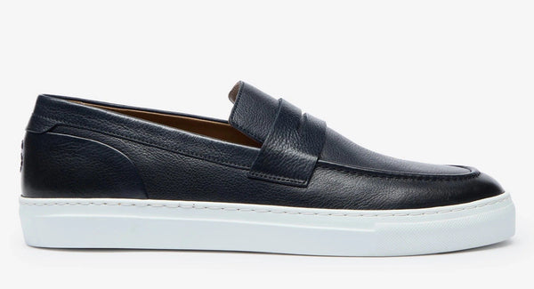 Oliver Sweeney Amesbury Navy Milled Leather Penny Loafers UK 10 RRP£179