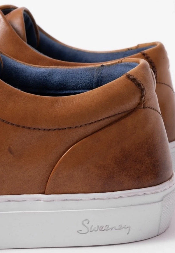 Oliver Sweeney Hayle Antiqued Calf Leather Mens Trainers - Cognac - UK 8 RRP£160