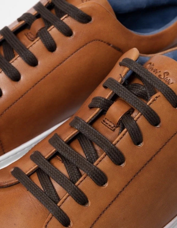 Oliver Sweeney Hayle Antiqued Calf Leather Mens Trainers - Cognac - UK 8 RRP£160