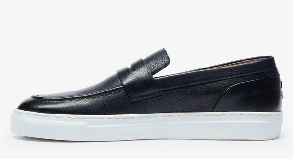 Oliver Sweeney Amesbury Navy Milled Leather Penny Loafers UK 10 RRP£179