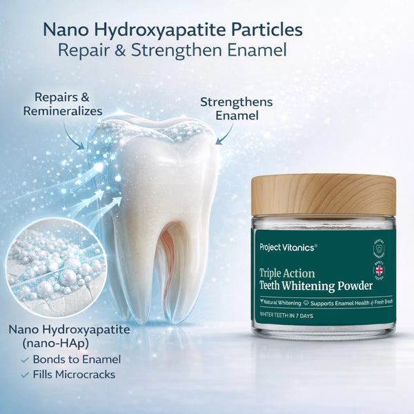 Advanced Teeth Whitening Powder Pap+ Mineral-Rich & Plaque Control Formula for Enamel Care - Enzyme Based Tooth Whitening with Nano Hydroxyapatite, Xylito, Papain - Enamel Safe – Non-Peroxide